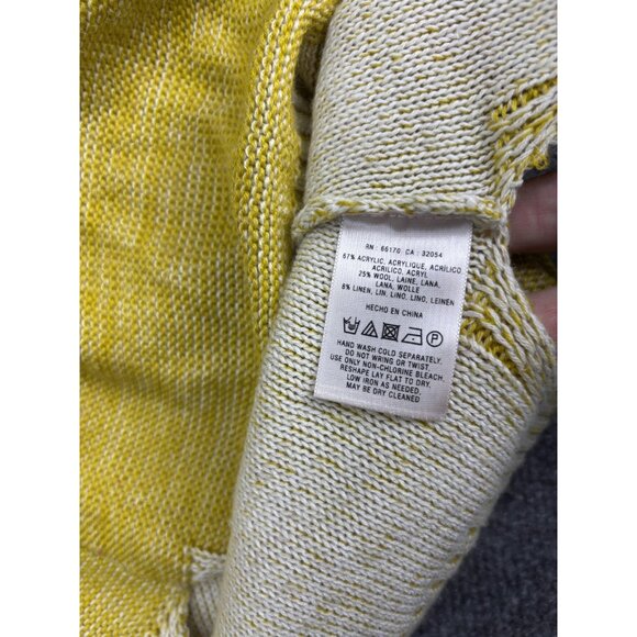 Far Away From Close Hooded Sweater Womens Small Yellow Knit Pullover Tunic Boho - Picture 6 of 7